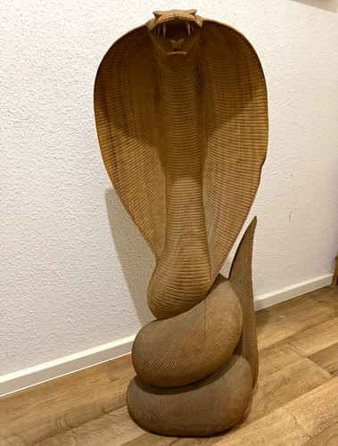 Holz skulptur kobra schlange - skulptur,